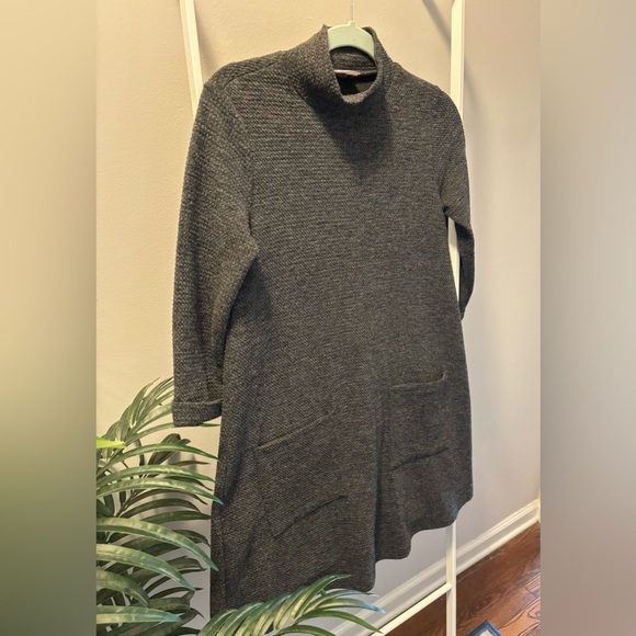 Everly Charcoal Mock Neck Sweater Dress - Picture 4 of 12